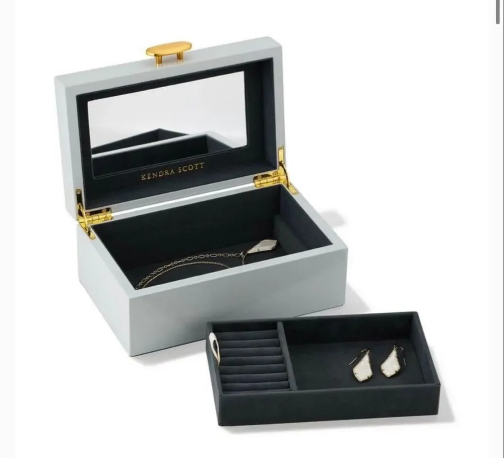 Kendra Scott Medium Jewelry Box - Dark Gray: Wood Storage for Accessories